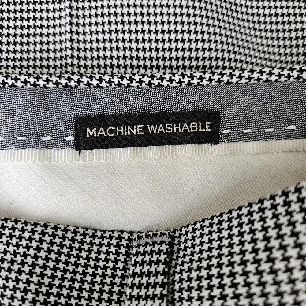 Banana Republic Ryan Slim Straight Dress Pants Black Houndstooth Trousers Slacks